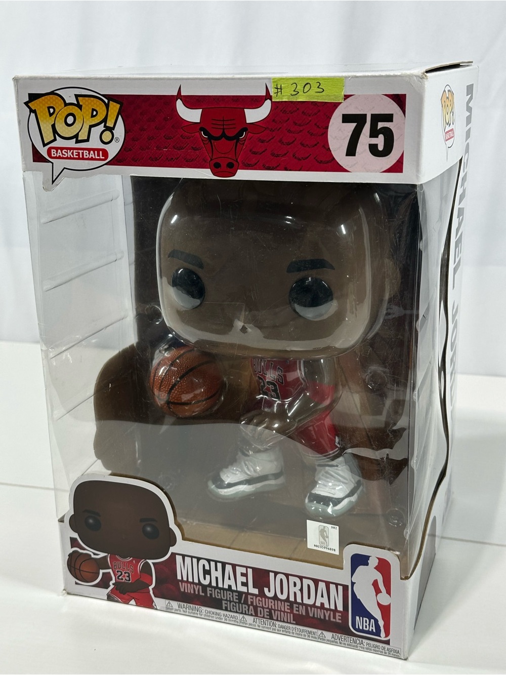#303 Funko Pop! NBA Chicago Bulls Michael Jordan Red Jersey #75 Jumbo 10-inch